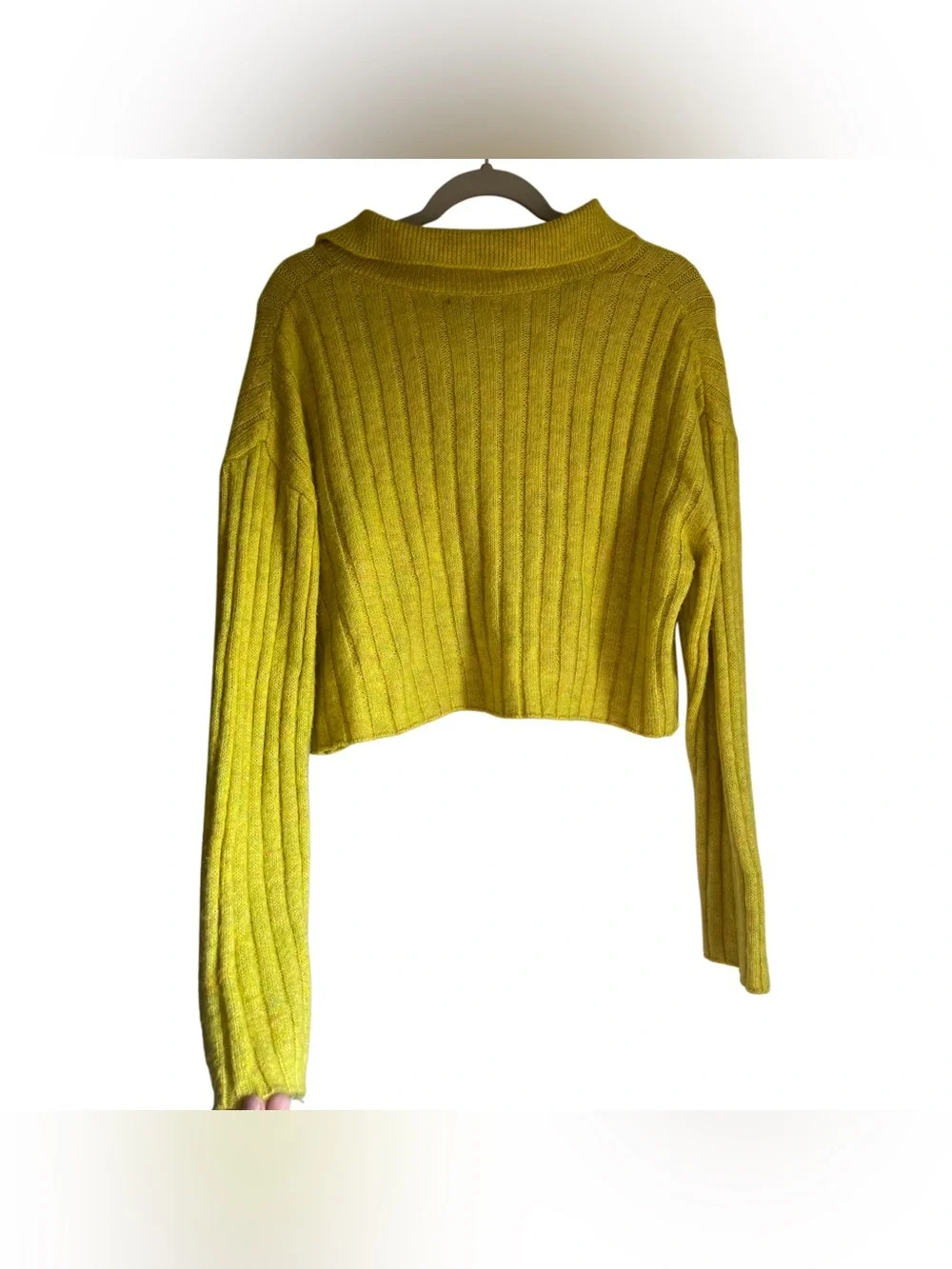 Funky Neon Yellow Cropped Button Cardi